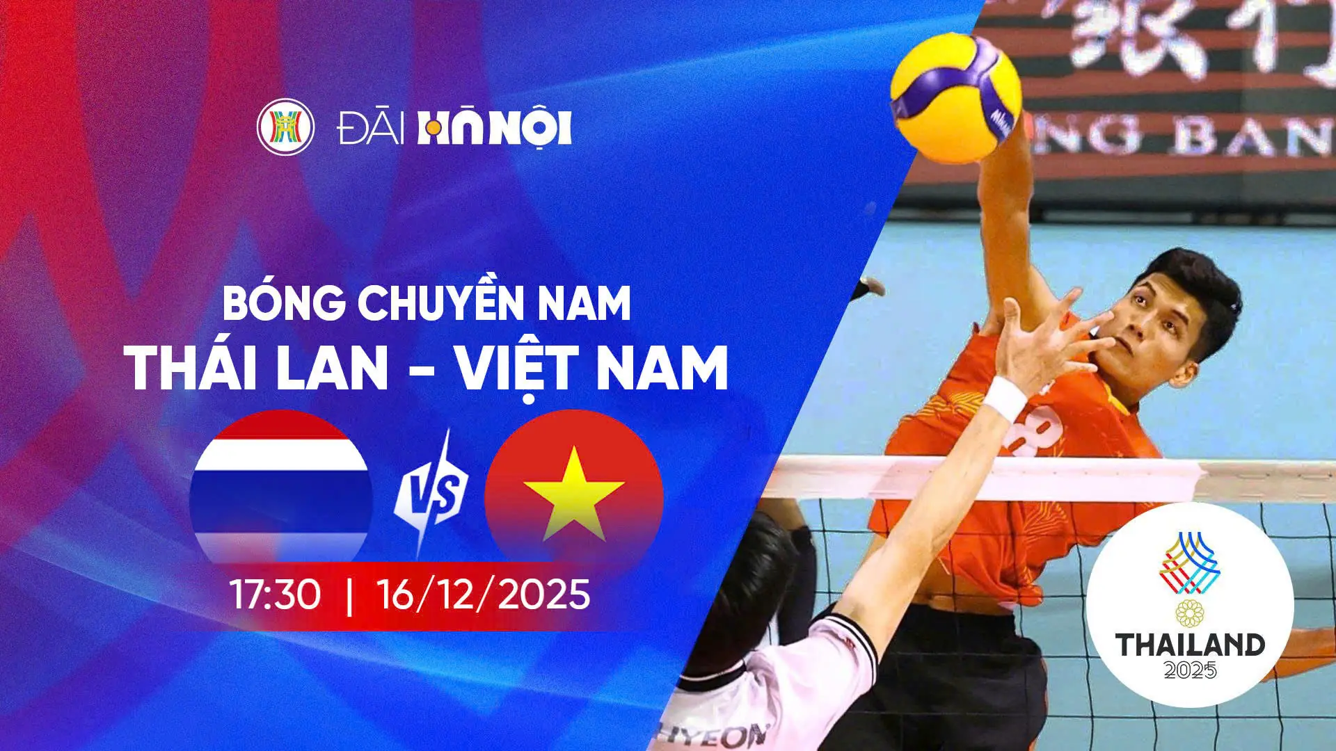 SEA Games 33: Bóng chuyền nam Việt Nam gặp Thái Lan